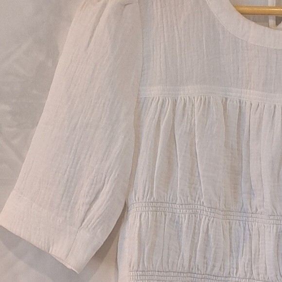 JOE'S JEANS OPTIC WHITE SHIRA COTTON TOP PUCKERED IN SIZE M NWOT - Picture 11 of 13